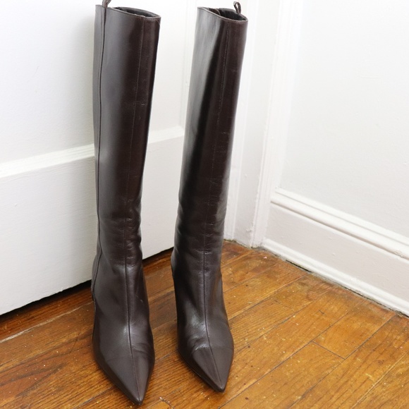 Jimmy Choo Shoes - Jimmy Choo Chocolate Leather Knee-High Boots